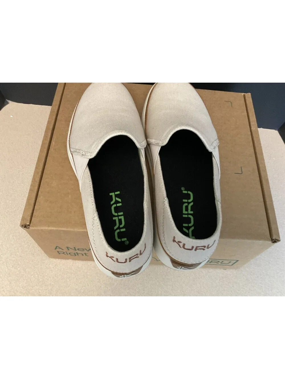 New! Womens KURU Roam Atla Sand Caramel Canvas Slip On Comfort Shoes. Size 9.